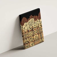 Niue Hiapo Motif Canvas Wall Art Tapa Classic - Black Ver LT7 - Polynesian Pride