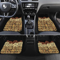 Niue Hiapo Motif Car Mats Tapa Classic - Black Ver LT7 Set 4pcs Black - Polynesian Pride