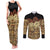 Niue Hiapo Motif Couples Matching Tank Maxi Dress and Long Sleeve Button Shirt Tapa Classic - Black Ver