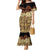 Niue Hiapo Motif Family Matching Mermaid Dress and Hawaiian Shirt Tapa Classic - Black Ver