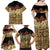 Niue Hiapo Motif Family Matching Off Shoulder Maxi Dress and Hawaiian Shirt Tapa Classic - Black Ver