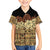 Niue Hiapo Motif Family Matching Off Shoulder Short Dress and Hawaiian Shirt Tapa Classic - Black Ver