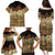 Niue Hiapo Motif Family Matching Puletasi and Hawaiian Shirt Tapa Classic - Black Ver