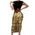 Niue Hiapo Motif Family Matching Short Sleeve Bodycon Dress and Hawaiian Shirt Tapa Classic - Black Ver