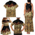 Niue Hiapo Motif Family Matching Tank Maxi Dress and Hawaiian Shirt Tapa Classic - Black Ver