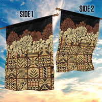 Niue Hiapo Motif Garden Flag Tapa Classic - Black Ver LT7 - Polynesian Pride