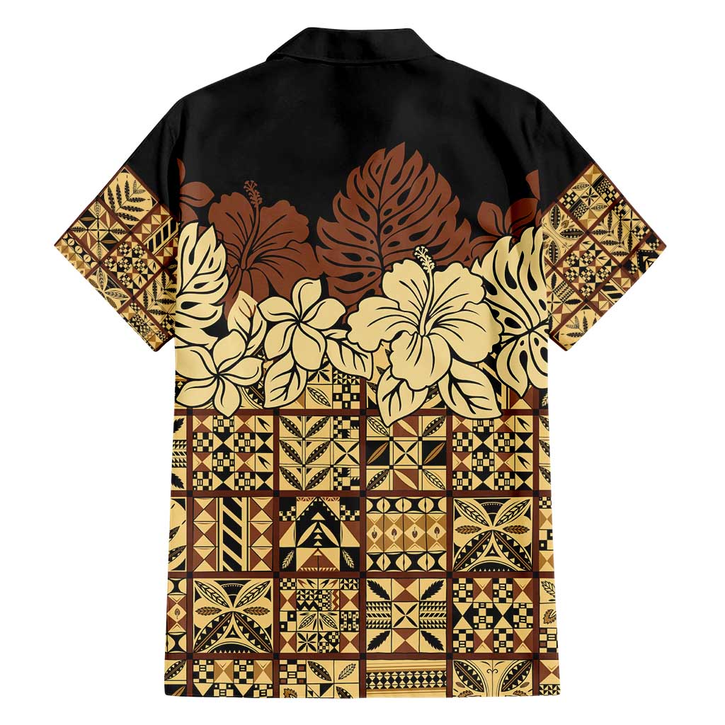 Niue Hiapo Motif Hawaiian Shirt Tapa Classic - Black Ver LT7 - Polynesian Pride