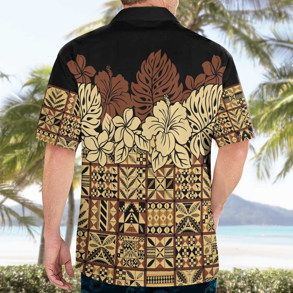 Niue Hiapo Motif Hawaiian Shirt Tapa Classic - Black Ver LT7 - Polynesian Pride