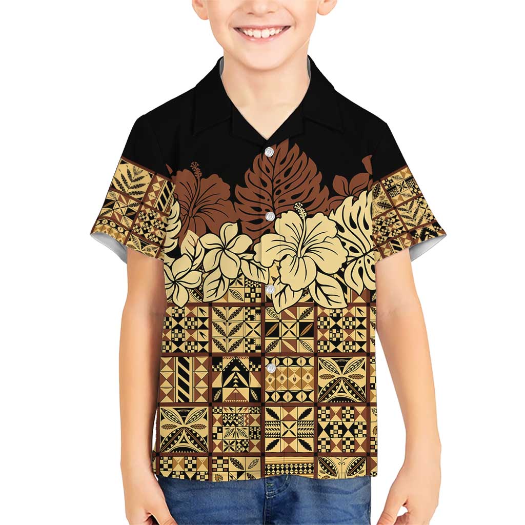 Niue Hiapo Motif Hawaiian Shirt Tapa Classic - Black Ver LT7 - Polynesian Pride
