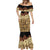 Niue Hiapo Motif Mermaid Dress Tapa Classic - Black Ver