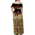 Niue Hiapo Motif Off Shoulder Maxi Dress Tapa Classic - Black Ver