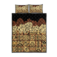 Niue Hiapo Motif Quilt Bed Set Tapa Classic - Black Ver LT7 - Polynesian Pride