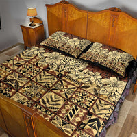 Niue Hiapo Motif Quilt Bed Set Tapa Classic - Black Ver LT7 - Polynesian Pride