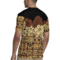 Niue Hiapo Motif Rugby Jersey Tapa Classic - Black Ver LT7 - Polynesian Pride