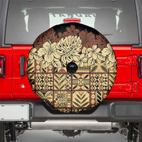 Niue Hiapo Motif Spare Tire Cover Tapa Classic - Black Ver LT7 - Polynesian Pride