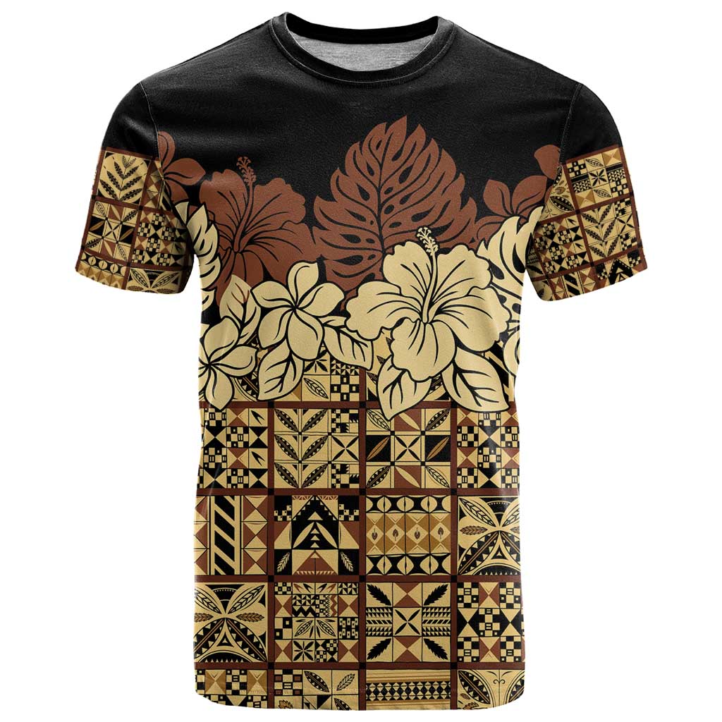 Niue Hiapo Motif T Shirt Tapa Classic - Black Ver LT7 Black - Polynesian Pride