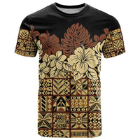 Niue Hiapo Motif T Shirt Tapa Classic - Black Ver LT7 Black - Polynesian Pride