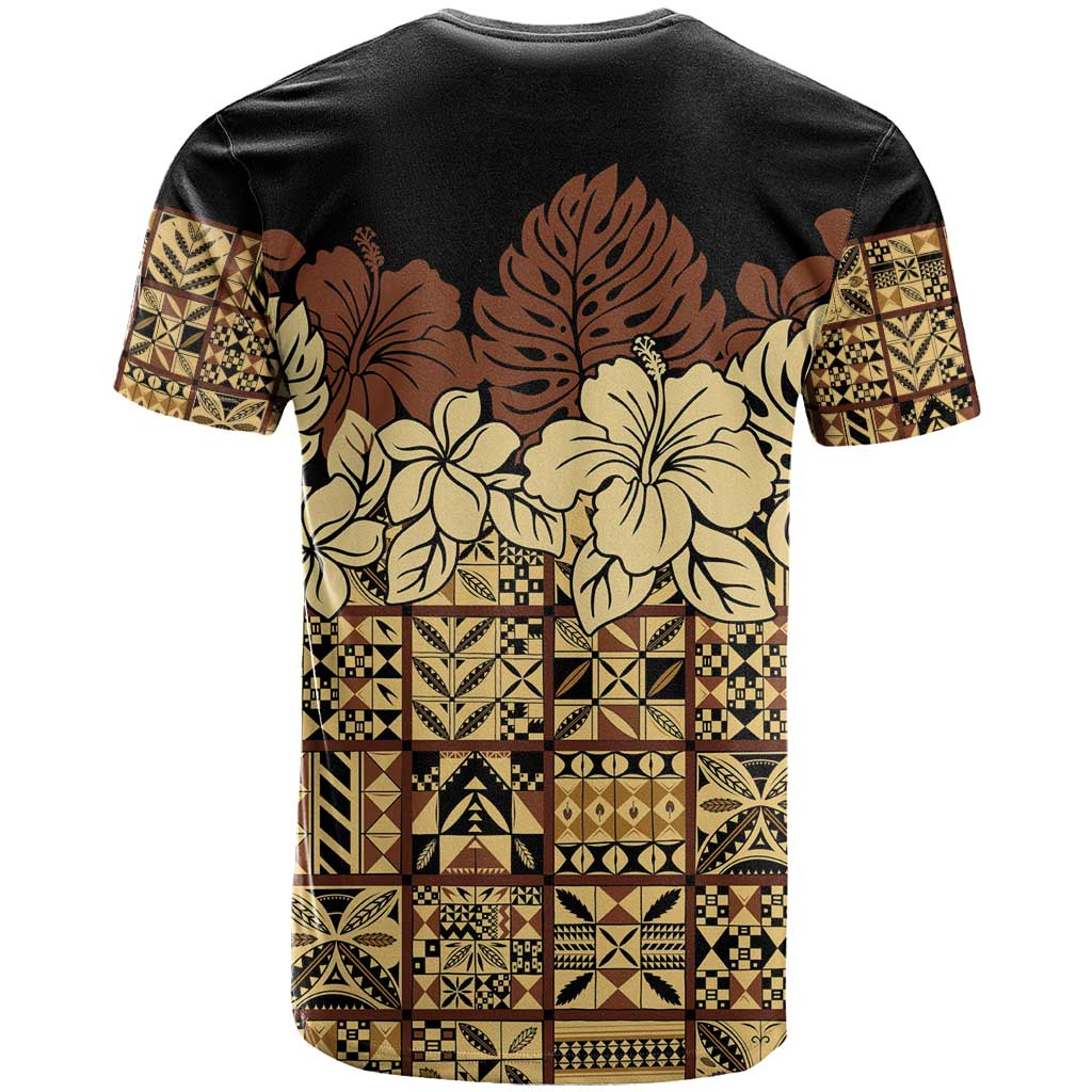 Niue Hiapo Motif T Shirt Tapa Classic - Black Ver LT7 - Polynesian Pride