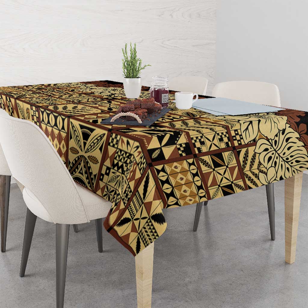 Niue Hiapo Motif Tablecloth Tapa Classic - Black Ver LT7 - Polynesian Pride