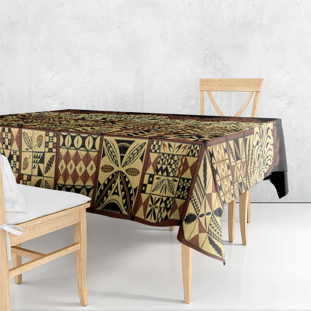 Niue Hiapo Motif Tablecloth Tapa Classic - Black Ver LT7 - Polynesian Pride