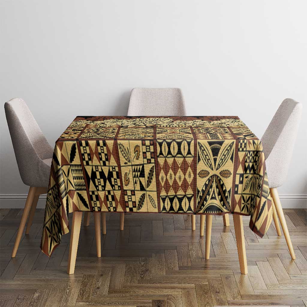 Niue Hiapo Motif Tablecloth Tapa Classic - Black Ver LT7 - Polynesian Pride