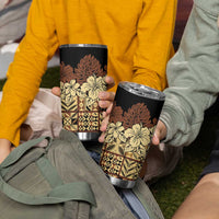 Niue Hiapo Motif Tumbler Cup Tapa Classic - Black Ver LT7 - Polynesian Pride