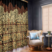 Niue Hiapo Motif Window Curtain Tapa Classic - Black Ver LT7 - Polynesian Pride