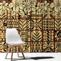 Niue Hiapo Motif Window Curtain Tapa Classic - Black Ver LT7 - Polynesian Pride