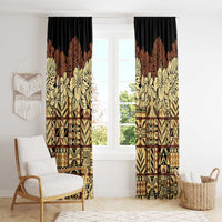 Niue Hiapo Motif Window Curtain Tapa Classic - Black Ver LT7 - Polynesian Pride