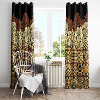 Niue Hiapo Motif Window Curtain Tapa Classic - Black Ver LT7 - Polynesian Pride