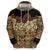 Niue Hiapo Motif Zip Hoodie Tapa Classic - Black Ver