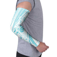 Sharks Couple Dreamy Polynesians Floral Sea Arm Sleeves Turquoise LT7 - Polynesian Pride