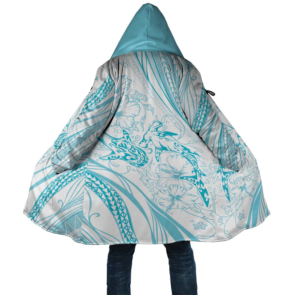Sharks Couple Dreamy Polynesians Floral Sea Cloak Turquoise LT7 Unisex Turquoise - Polynesian Pride