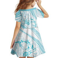 Sharks Couple Dreamy Polynesians Floral Sea Family Matching Puletasi and Hawaiian Shirt Turquoise - Polynesian Pride