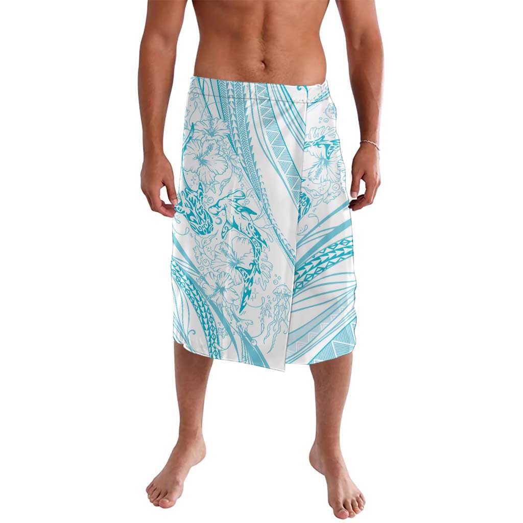 Sharks Couple Dreamy Polynesians Floral Sea Lavalava Turquoise LT7 Turquoise - Polynesian Pride
