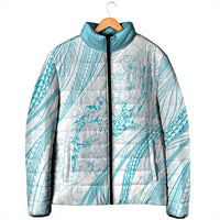 Sharks Couple Dreamy Polynesians Floral Sea Padded Jacket Turquoise LT7 - Polynesian Pride