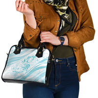 Sharks Couple Dreamy Polynesians Floral Sea Shoulder Handbag Turquoise - Polynesian Pride