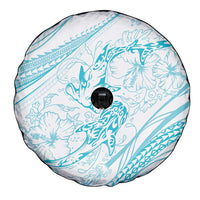 Sharks Couple Dreamy Polynesians Floral Sea Spare Tire Cover Turquoise - Polynesian Pride