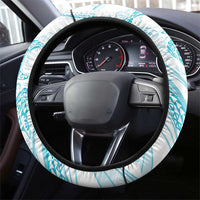 Sharks Couple Dreamy Polynesians Floral Sea Steering Wheel Cover Turquoise LT7 - Polynesian Pride