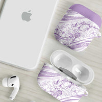 Sharks Couple Dreamy Polynesians Floral Sea AirPods Case Lilac - Polynesian Pride