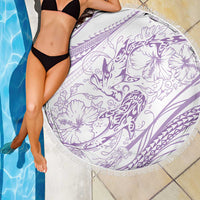 Sharks Couple Dreamy Polynesians Floral Sea Beach Blanket Lilac - Polynesian Pride