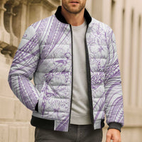 Sharks Couple Dreamy Polynesians Floral Sea Bomber Puffer Jacket Lilac LT7 - Polynesian Pride