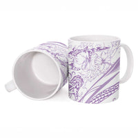 Sharks Couple Dreamy Polynesians Floral Sea Ceramic Mug Lilac LT7 - Polynesian Pride