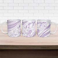 Sharks Couple Dreamy Polynesians Floral Sea Ceramic Mug Lilac LT7 - Polynesian Pride