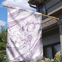 Sharks Couple Dreamy Polynesians Floral Sea Garden Flag Lilac - Polynesian Pride