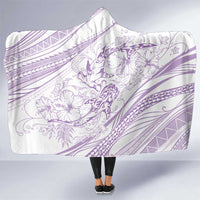 Sharks Couple Dreamy Polynesians Floral Sea Hooded Blanket Lilac - Polynesian Pride