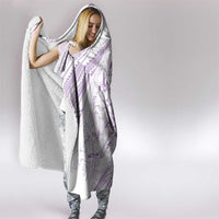 Sharks Couple Dreamy Polynesians Floral Sea Hooded Blanket Lilac - Polynesian Pride
