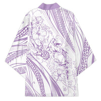 Sharks Couple Dreamy Polynesians Floral Sea Kimono Lilac - Polynesian Pride