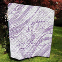Sharks Couple Dreamy Polynesians Floral Sea Quilt Lilac - Polynesian Pride