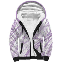 Sharks Couple Dreamy Polynesians Floral Sea Sherpa Hoodie Lilac - Polynesian Pride